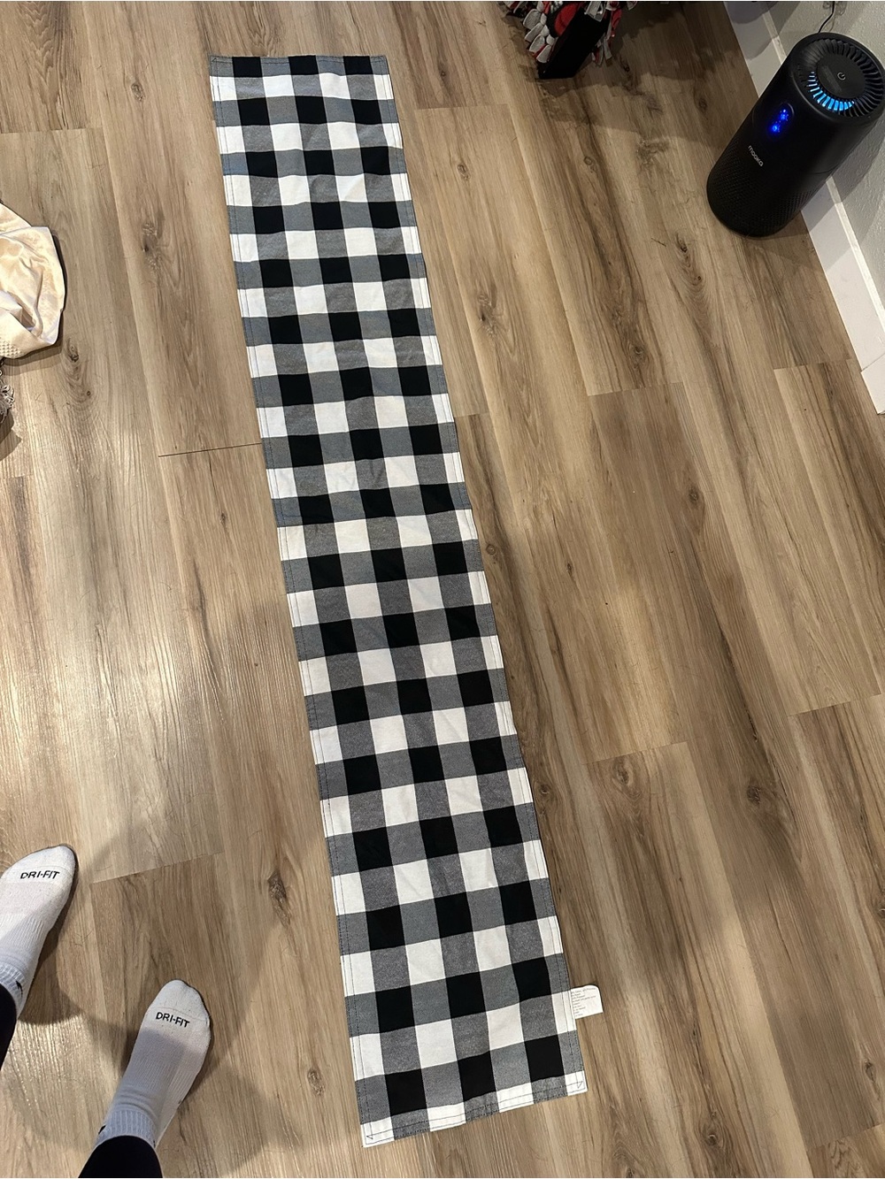 Black & White Buffalo Plaid Runner Scarf